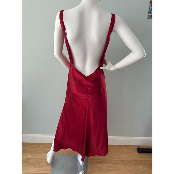 Sophia By Delicates Vintage Red Satin Slip Dress Night Gown size Large - Picture 2 of 7